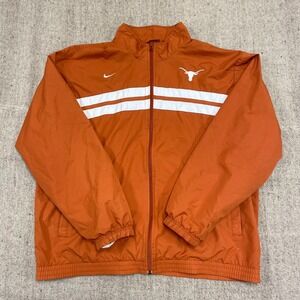 Nike Texas Longhorns windbreaker jacket mens XL orange strip NCAA